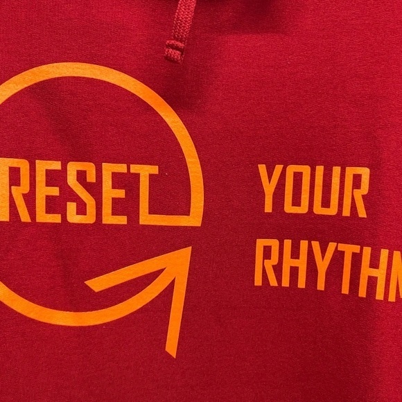 Men’s Hooded Sweatshirt ‘Reset Your Rhythm’ XL - Picture 7 of 10